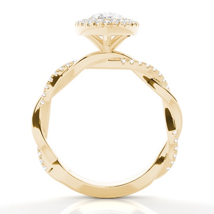 Lünette Set Diamond Halo Verlobungsring