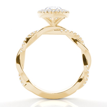 Lünette Set Moissanit Halo Verlobungsring