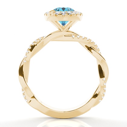 Lünette Fassung Topaz Halo Verlobungsring
