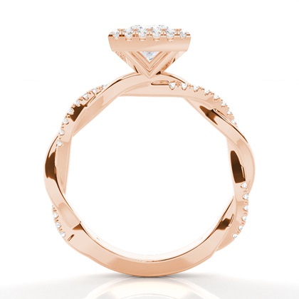 Lünette Set Diamond Halo Verlobungsring