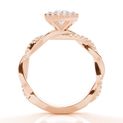 Lünette Set Moissanit Halo Verlobungsring