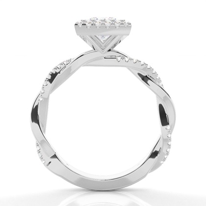 Lünette Set Diamond Halo Verlobungsring