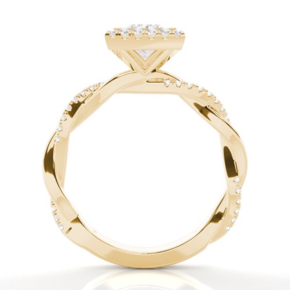 Lünette Set Moissanit Halo Verlobungsring