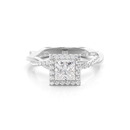 Princess Twisted Diamond Engagement Rings