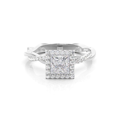 Princess Twisted Diamond Engagement Rings