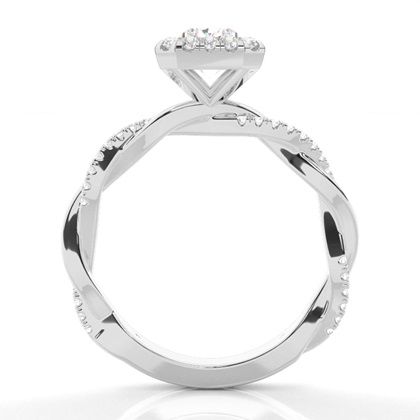 Lünette Set Diamond Halo Verlobungsring