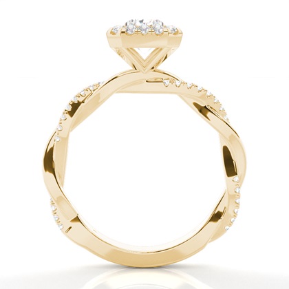 Lünette Set Diamond Halo Verlobungsring