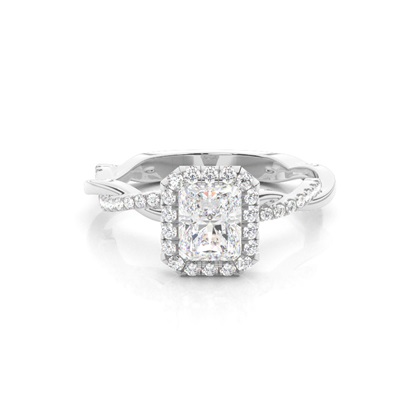 Radiant Twisted Diamond Engagement Rings