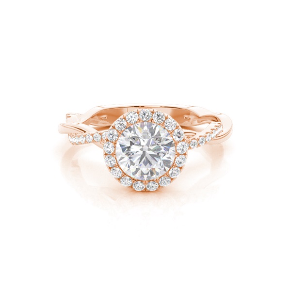 Bezel Set Moissanite Halo Engagement Ring