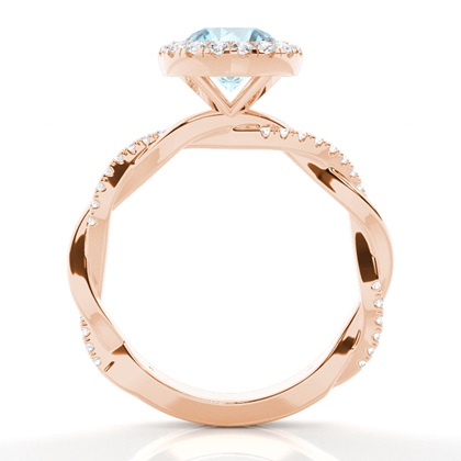 Aquamarin-Halo-Verlobungsring In Zargenfassung