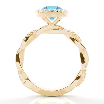 Lünette Fassung Topaz Halo Verlobungsring