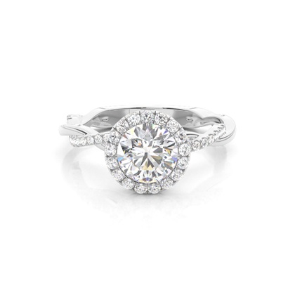 Round Twisted Diamond Engagement Rings