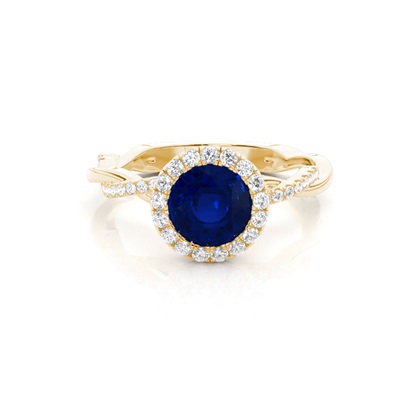 Yellow Gold Twisted Diamond Engagement Rings
