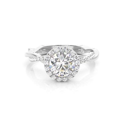 Lünette Set Diamond Halo Verlobungsring