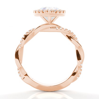 Lünette Set Diamond Halo Verlobungsring