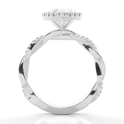 Lünette Set Diamond Halo Verlobungsring