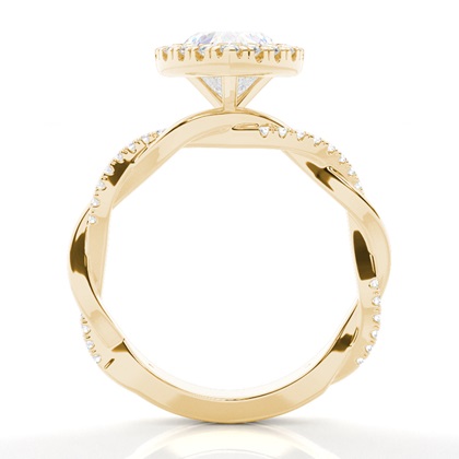 Lünette Set Diamond Halo Verlobungsring