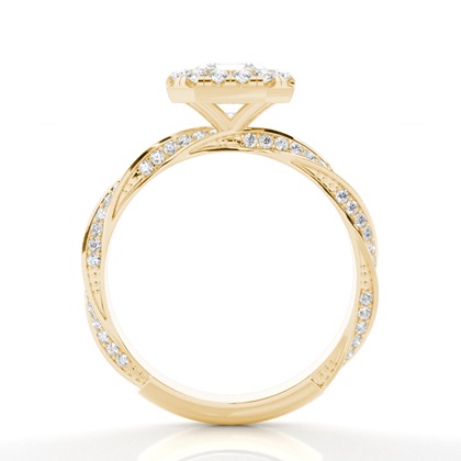 Lünette Set Diamond Halo Verlobungsring