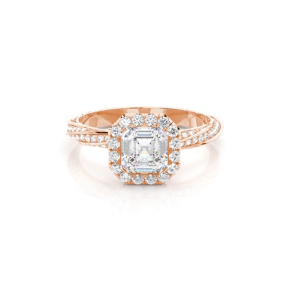 Rose Gold Halo Diamond Engagement Rings