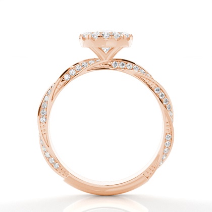 Lünette Set Diamond Halo Verlobungsring