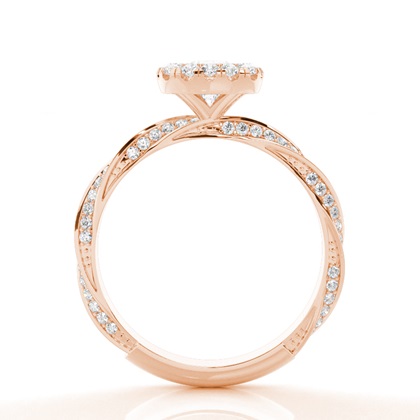 Lünette Set Moissanit Halo Verlobungsring