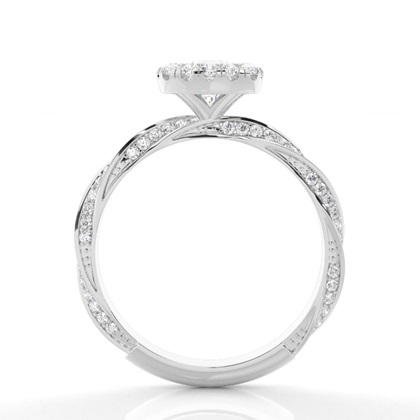 Lünette Set Diamond Halo Verlobungsring