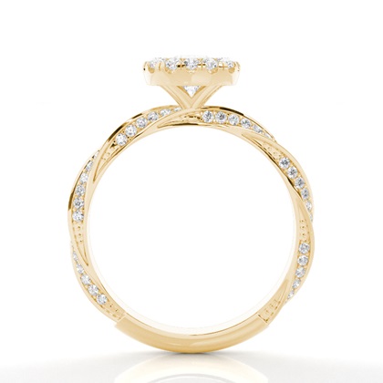 Lünette Set Moissanit Halo Verlobungsring