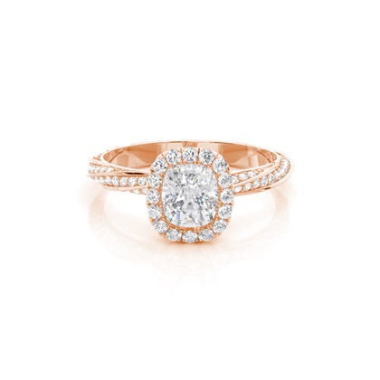 Rose Gold Twisted Diamond Engagement Rings