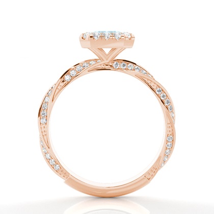 Aquamarin-Halo-Verlobungsring In Zargenfassung