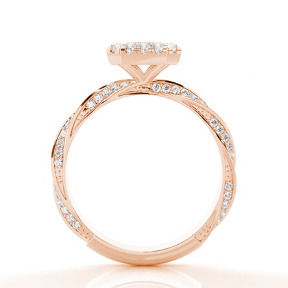 Lünette Set Moissanit Halo Verlobungsring