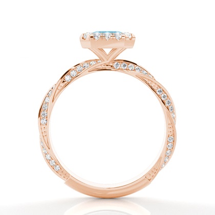 Lünette Fassung Topaz Halo Verlobungsring