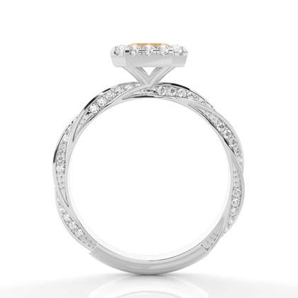 Lünette Fassung Citrin Halo Verlobungsring