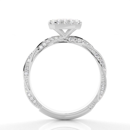 Lünette Set Diamond Halo Verlobungsring