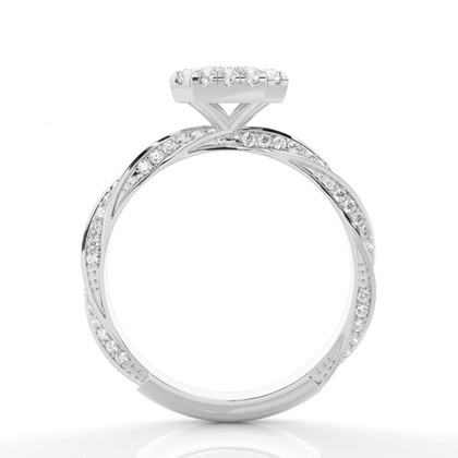 Lünette Set Moissanit Halo Verlobungsring