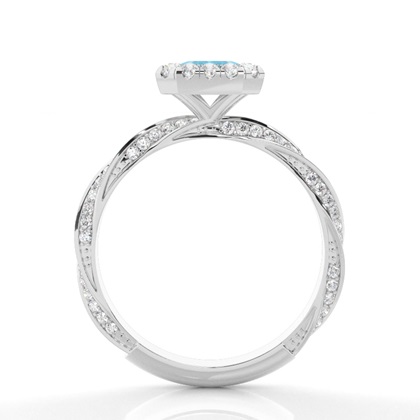 Lünette Fassung Topaz Halo Verlobungsring