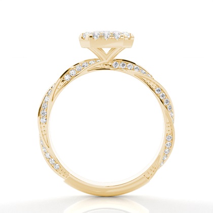 Lünette Set Diamond Halo Verlobungsring