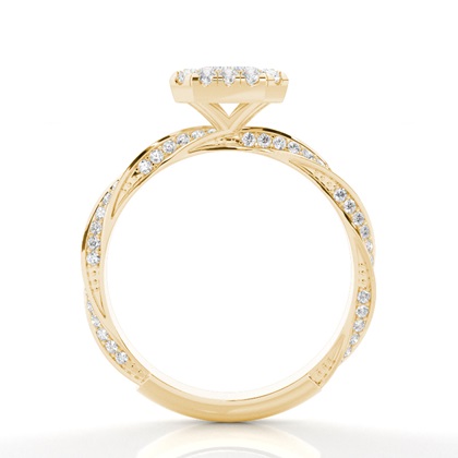 Lünette Set Moissanit Halo Verlobungsring