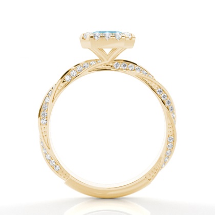 Lünette Fassung Topaz Halo Verlobungsring