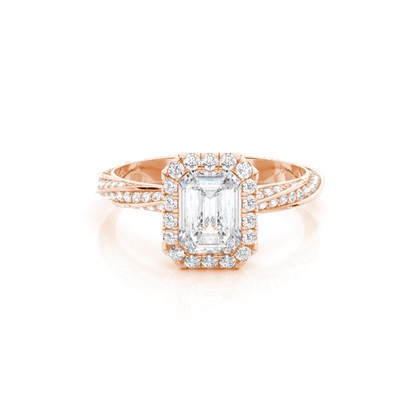 Bezel Set Moissanite Halo Engagement Ring