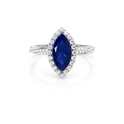 Marquise Sapphire Diamond Engagement Rings