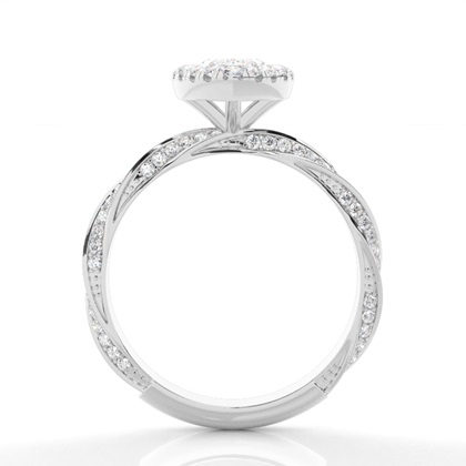 Lünette Set Diamond Halo Verlobungsring