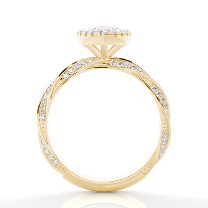 Lünette Set Diamond Halo Verlobungsring