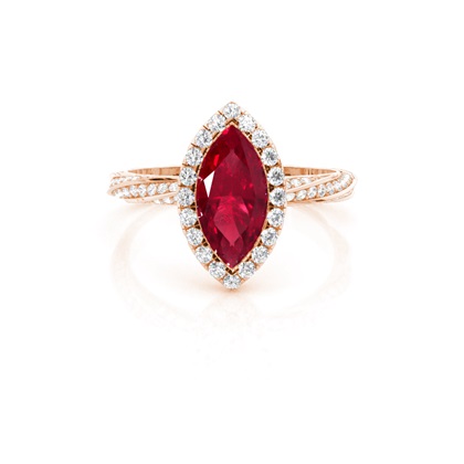 Bezel Setting Ruby Halo Engagement Ring