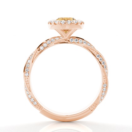 Lünette Fassung Citrin Halo Verlobungsring