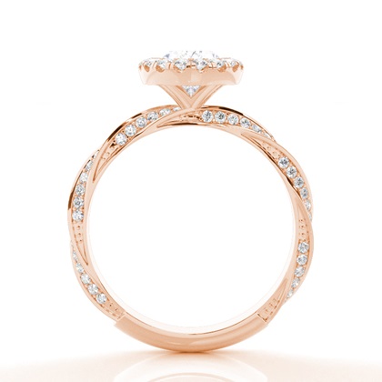 Lünette Set Moissanit Halo Verlobungsring