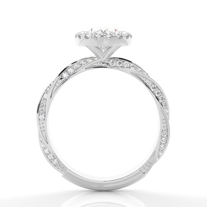 Lünette Set Diamond Halo Verlobungsring