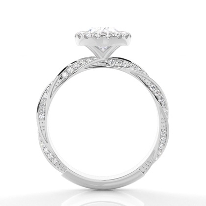 Lünette Set Moissanit Halo Verlobungsring