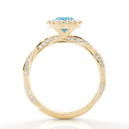 Lünette Fassung Topaz Halo Verlobungsring