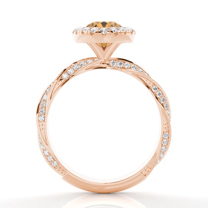 Lünette Fassung Citrin Halo Verlobungsring