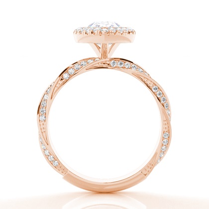 Lünette Set Moissanit Halo Verlobungsring